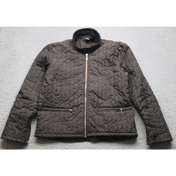 Vintage Oakley Software Quilted Lined Jacket Womens Medium M Embroidered Brown - Picture 1 of 10